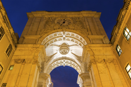 Rua Augusta Arch in Lisbon in Portugalの写真素材