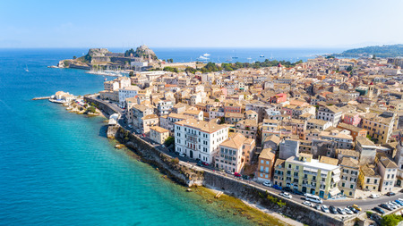 Panoramic view of Kerkyra, capital of Corfu islandの写真素材