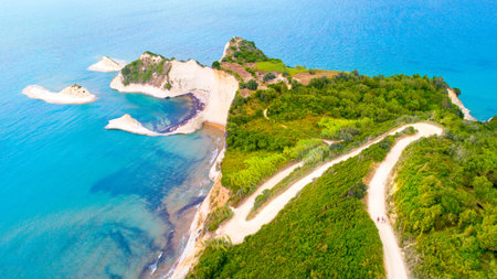 Beautiful view of Cape Drastis in Corfu in Greece