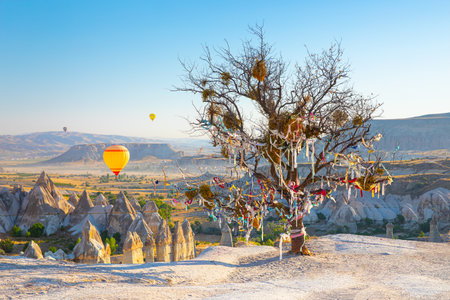 Panoramic view of Love valley near Goreme village, Cappadocia, Turkeyの写真素材
