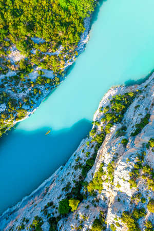 Verdon Gorge, Provence, France. View on the river Verdon from the top of the verdon Gorges. Franceの写真素材