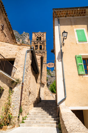 The Village of Moustiers-Sainte-Marie, Provence, Southern Franceの写真素材