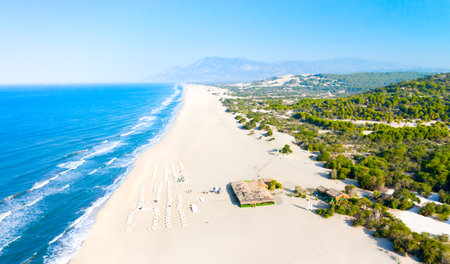 Aereal view of an untouched Patara Beach in Antalya,Turkeyの写真素材