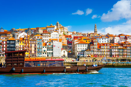 Panoramic view of the city of Porto on a beautiful summer day. Porto, Portugalの写真素材