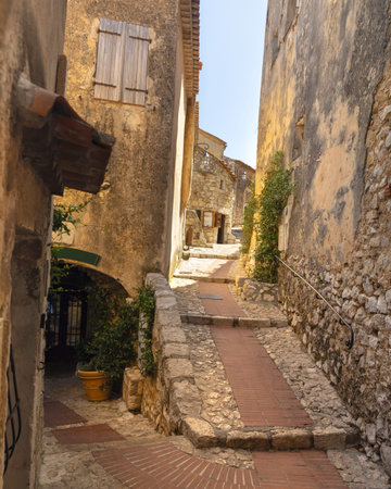 View of mountain top village in Provence, France.