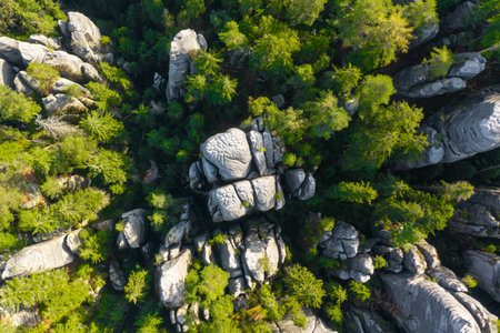 Rock city in the Adrspach Rocks, part of the Adrspach-Teplice Landscape Park in the Czech Republicの写真素材