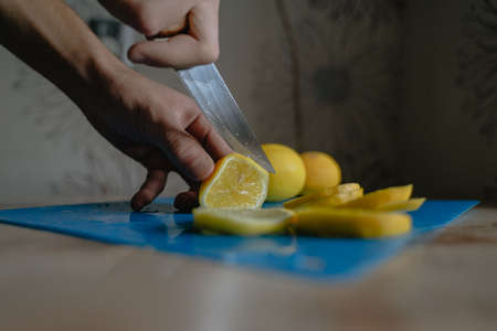 healthy fruit containing vitamin C, lemon slices, citrus fruitの写真素材