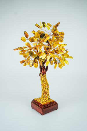 amber tree, decorative ornament, gemstoneの写真素材