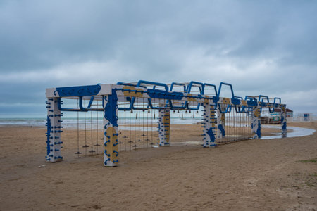 children's leisure on the Black Sea coast, children's playground, children's climbing wall