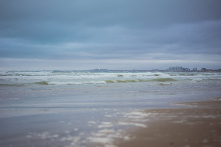 stormy sea with cloudy skyの写真素材