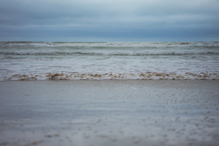 stormy sea with cloudy skyの写真素材