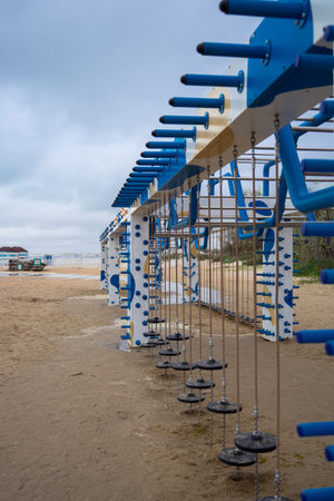 children's leisure on the Black Sea coast, children's playground, children's climbing wall