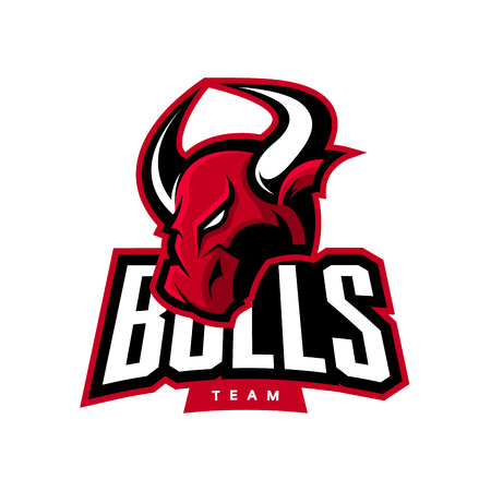 Red furious bull sport vector logoのイラスト素材