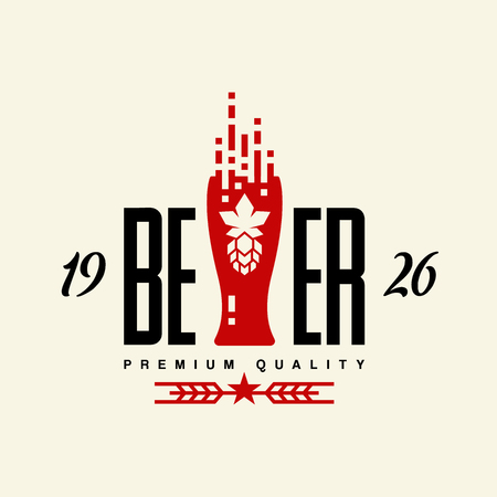 Modern craft beer drink vector logo sign for bar, pub or tavern, isolated on light backgroundのイラスト素材