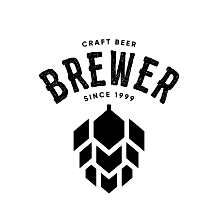 Modern craft beer drink vector logo sign for bar, pub or tavern, isolated on white background.のイラスト素材