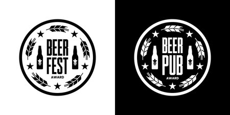 Modern craft beer drink isolated vector logo sign for bar, pub, store, shop, brewhouse or breweryのイラスト素材