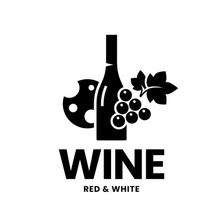 Modern wine vector logo sign for tavern, restaurant, house, shop, store, club and cellar isolated on white background. Premium quality vinery logotype illustration. Fashion brand badge design template.のイラスト素材