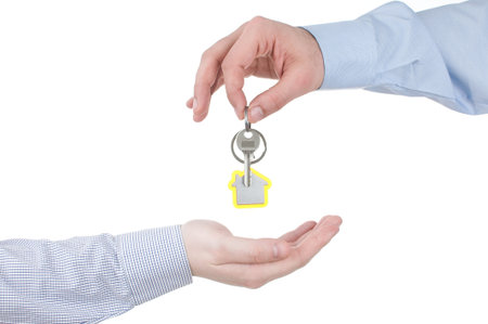 Handing Over the House Keysの写真素材