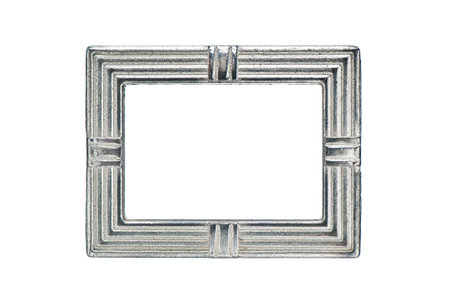 Vintage silver frame with clipping path