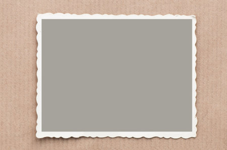 old, blank picture on gray cardboard background