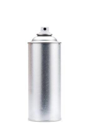 blank aluminum spray can isolated on white backgroundの写真素材