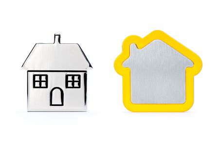 illustration of detailed houses icons set isolated on white background. Houses icon glossyの写真素材