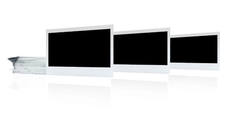  instant photo frame on white background with clipping pathの写真素材