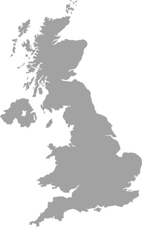 united kingdom map outline vector in gray colorのイラスト素材