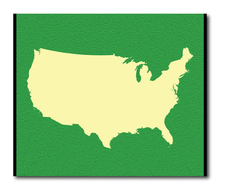 United States map outline in green colorのイラスト素材
