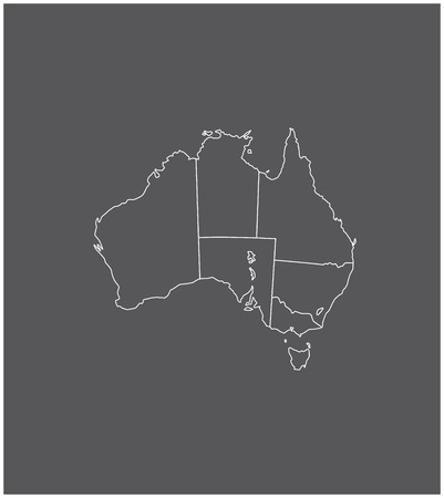Australia map outline with borders of provinces or statesのイラスト素材