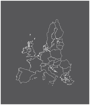 European union map outline vector with borders of provinces or statesのイラスト素材