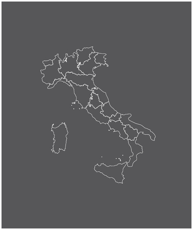 Italy map outline vector with borders of provinces or statesのイラスト素材