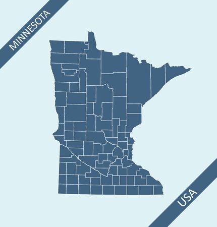 Counties map of Minnesota USAのイラスト素材