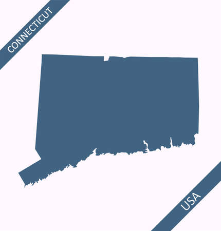 Blank map of Connecticut USAのイラスト素材