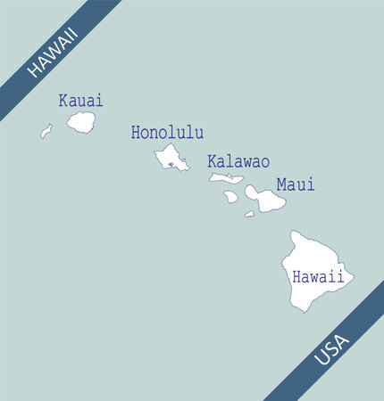 Counties map of Hawaii USAのイラスト素材