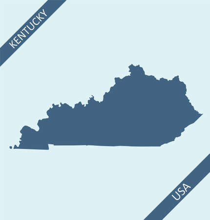 Blank map of Kentucky USAのイラスト素材