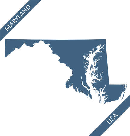 Blank map of Maryland USAのイラスト素材