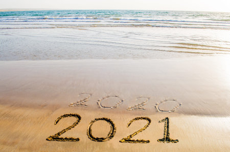 Happy New Year 2021 beach
