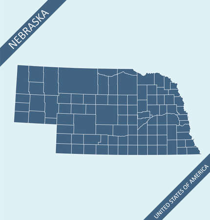 Nebraska counties mapのイラスト素材