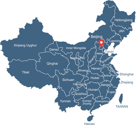 China map with capital Beijingのイラスト素材