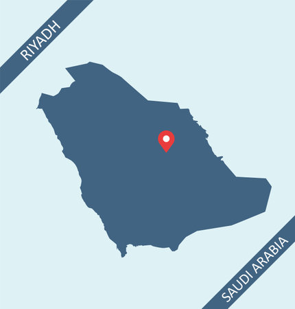 Map of Saudi Arabia with capital Riyadhのイラスト素材