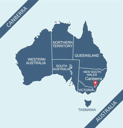 Australia map states provinces labeledのイラスト素材
