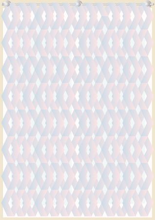 A curtain at a window in the form of a garland, on a beige background.の写真素材