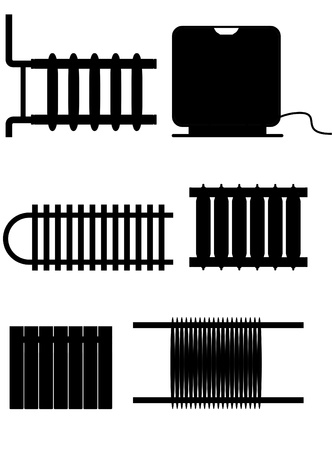 Types of heaters for heating, on a white background  のイラスト素材