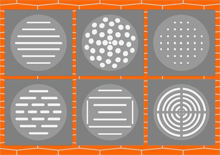 Adapting to the wall for ventilation, with different apertures のイラスト素材