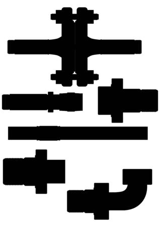 The device connecting the pipeline, black on white のイラスト素材