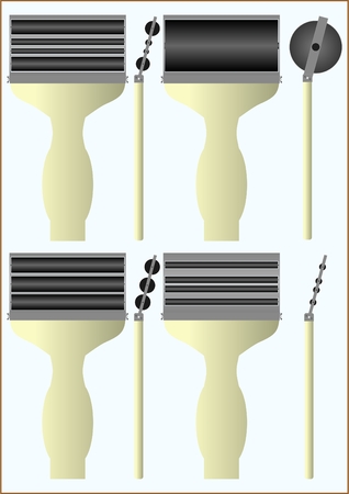 Roller for fingerprinting, with different diameter cylinders  のイラスト素材