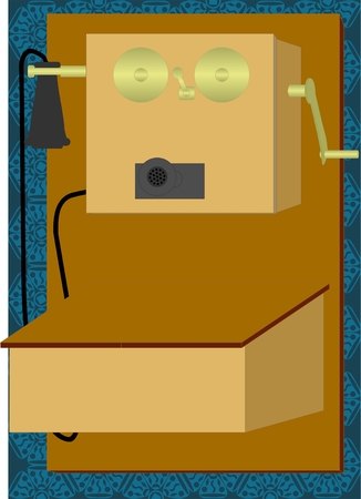 Very old telephone, with arrangements for the letter のイラスト素材