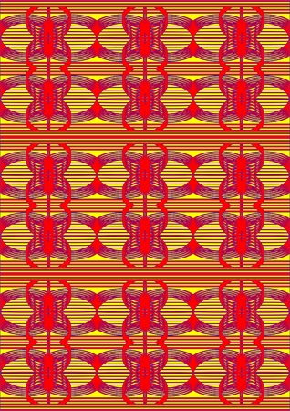 The merger of the oval with a line from different angles, on a yellow background.のイラスト素材