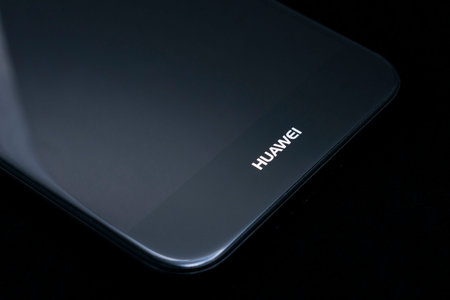 TYUMEN, RUSSIA - 24 MAY, 2019: Smartphone Huawei. Sanctions against Huawei. US trade war against...